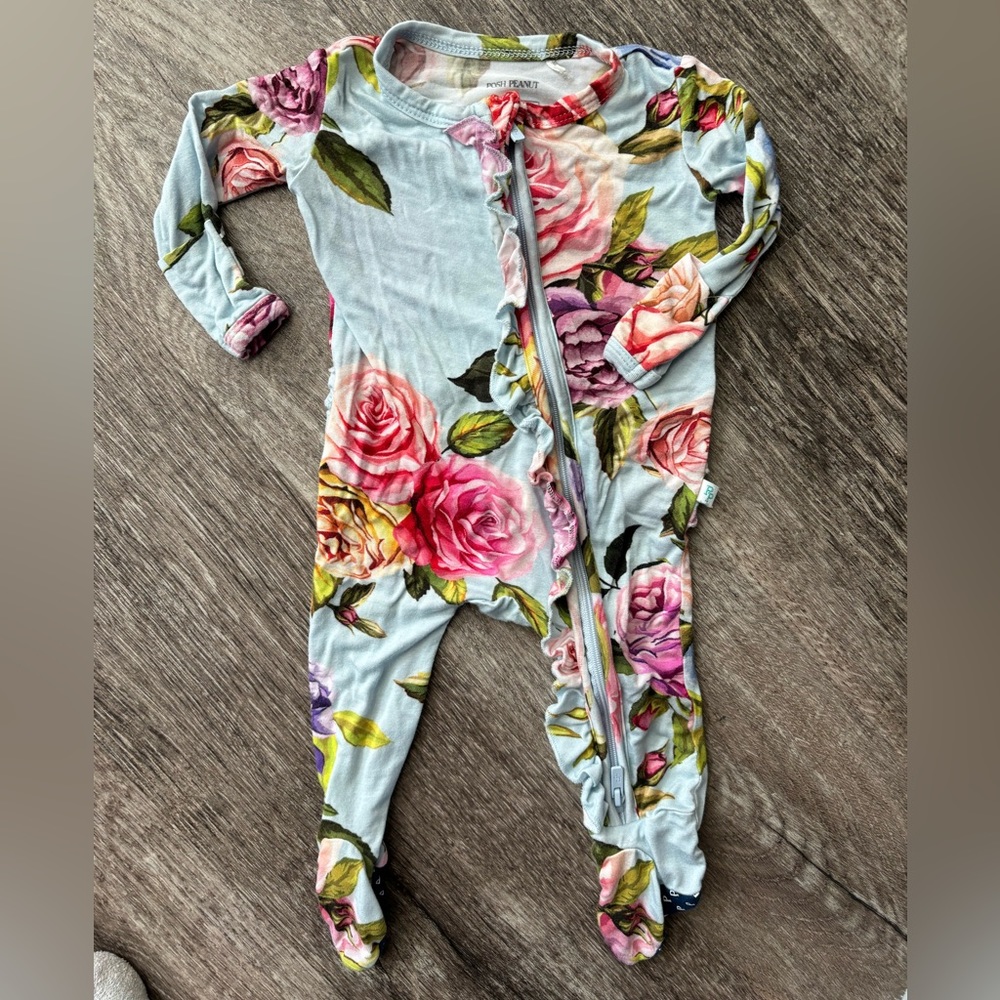 Posh peanut floral onesie
